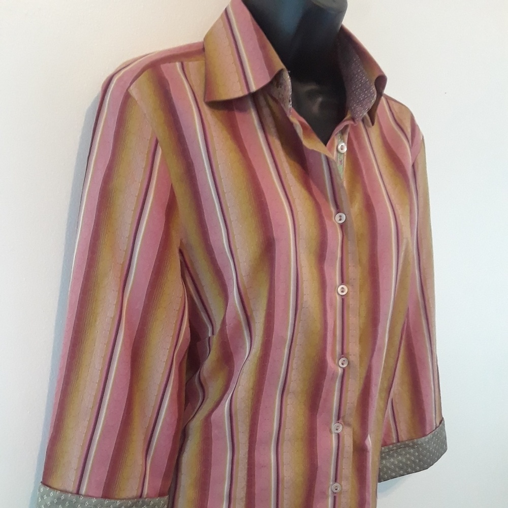 Robert Graham Women Button Down Blouse Large